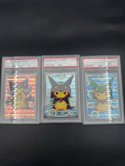 POKEMON PIKACHU PONCHO 1x CHARIZARD X, 2x RAYQUAZA (3 Cards) - Image 1