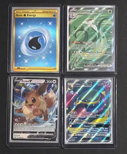 Lot of 4 Pokemon Cards NM/M V Eevee Full Art GX Holo Alolan Muk Secret Rare TCG - Image 1