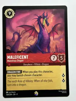 Maleficent - Monstrous Dragon Fabled 108/204 NM Lorcana Card - Image 1