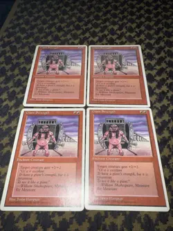 (4) MTG Giant Strength Alternate 4th Edition Regular Common - Image 2
