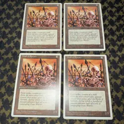(4) Wall of Spears MTG Core Set 4th Edition Regular - Image 1