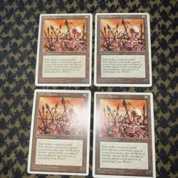 (4) Wall of Spears MTG Core Set 4th Edition Regular - Image 2