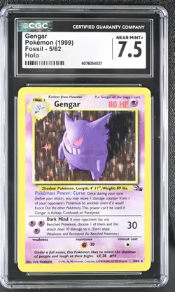 CGC 7.5 Gengar 1999 Fossil 5/62 Holo Pokemon Card - Image 1