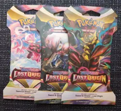 Pokemon TCG Sword Shield Lost Origin Booster Packs Sealed Lot of 3 SEALED USA - Image 1