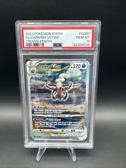2023 POKEMON SWORD & SHIELD CROWN ZENITH #GG50 FULL ART DARKRAI VSTAR PSA 10 - Image 1