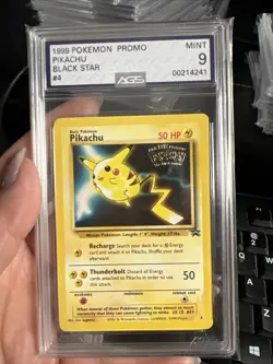 Vintage 1999 Pokemon Game PIKACHU Black Star Movie Promo #4 Graded AGS 9 MINT - Image 1