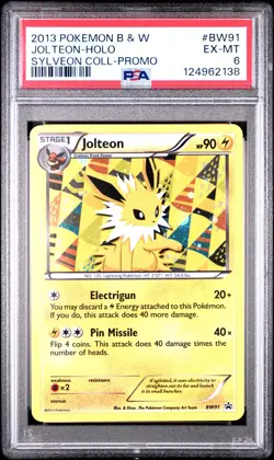 2013 POKEMON BLACK STAR PROMO JOLTEON #BW91 HOLO PSA 6 EX #124962138 - Image 1