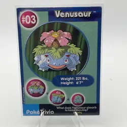 Pokemon TCG Venusaur 1999 Burger King #03 Poketrivia - Image 1