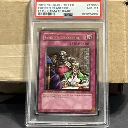 Yu-Gi-Oh! TCG Forced Ceasefire Flaming Eternity FET-EN060 1st Edition PSA 8 - Image 1