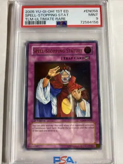 YU-GI-Oh! TLM-EN058 Spell-Stopping Statute 1st Edition Ultimate Rare PSA 9 - Image 1