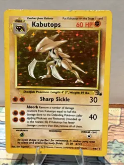 Pokemon TCG Kabutops 9/62 Fossil Holo Rare Card - Image 1
