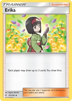 Erika 191/236 Cosmic Eclipse Pokemon Card NM - Image 1