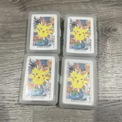 (4) 1999 Pokemon deck of 52 playing cards w/ Jokers & Plastic Case Pikachu & Ash - Image 3