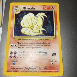 Pokemon Ninetales TCG Holo Rare Card 12/102 Base Set, Moderately Played - Image 1