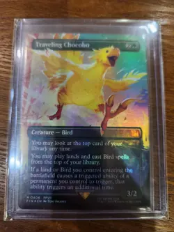 MTG Traveling Chocobo Borderless Foil Card Final Fantasy - Image 1