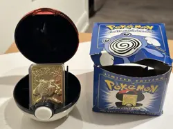 Pokemon 1999 Limited Edition 23k Gold Plated Poliwhirl Trading Card - Image 1