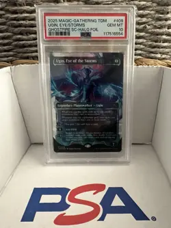2025 MTG TARKIR: DRAGONSTORM UGIN, EYE OF THE STORMS SC HALO FOIL PSA 10 - Image 1
