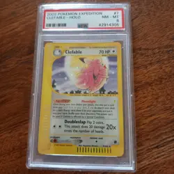 Pokemon Clefable Holo Expedition 7/165 NM-M 2002 PSA 8 - Image 1