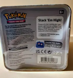 2022 Pokemon TCG Stacking Tin Sealed - Electric Type Pikachu 3 Packs - Image 5