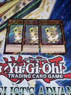 Yugioh 3x Babycerasaurus Platinum Secret Rare RA04-EN131 1st Edition Playset - Image 1