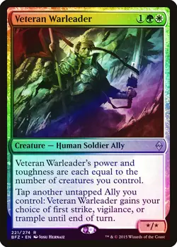 Veteran Warleader FOIL Battle for Zendikar PLD White Green Rare CARD ABUGames - Image 1