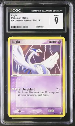 CGC 9 MINT Lugia 2005 EX Unseen Forces 29/115 Pokemon Card - Image 1