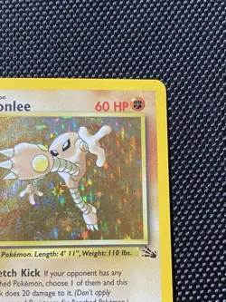 MP!! - Pokemon TCG Fossil Set Hitmonlee Holo Card 7/62 WoTC - Image 3