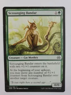 MTG Magic The Gathering Card Scrounging Bandar Creature Cat Monkey Green Aether - Image 1