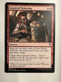 NM Inspired Tinkering, MTG Baldur's Gate, Magic the Gathering 183/361 - Image 1