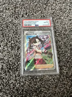 2022 POKEMON SWORD & SHIELD BRILLIANT STARS #171 FULL ART/MARNIE'S PRIDE PSA 10 - Image 1
