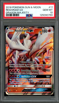 PSA 10 Gem Mint Reshiram GX Dragon Majesty 11/70 Pokemon - Image 1