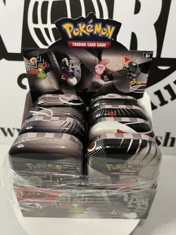 Pokemon Black Bolt White Flare TCG 8x Mini Tins Store Display Sealed Mimikyu - Image 3