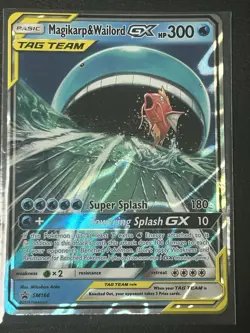 Magikarp & Wailord GX SM166 LP-NM Condition Sun & Moon Promo Holo Pokemon TCG - Image 1