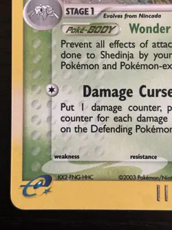 2003 Pokemon TCG Shedinja 11/97 EX Dragon Holo Rare w/ swirl - NM/LP - Image 3