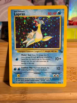 LAPRAS 10/62 Fossil Unlimited Holo Rare Vintage Pokemon TCG Lightly Played - Image 1
