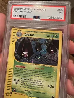 SWIRL PSA 1 2003 Pokemon Skyridge Crobat H5/H32 HOLO Foil E-Reader Series - Image 3