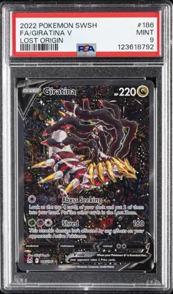 2022 POKEMON SWORD & SHIELD LOST ORIGIN #186 FULL ART/GIRATINA V PSA 9 - Image 1