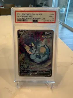 Pokemon Vaporeon V VMAX Premium Coll. Full Alt Art Promo SWSH181 PSA 9 Mint - Image 1