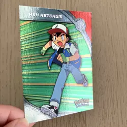 Topps Pokemon Foil Holo Card TV Animation Series 2 Blue Logo HV1 Ash Ketchum - Image 1
