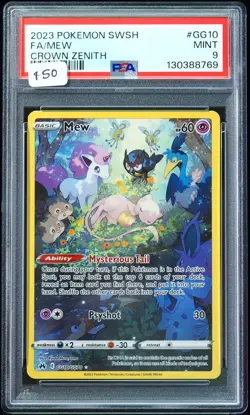 2023 Mew #GG10 Crown Zenith PSA 9 Pokemon Card - Image 1