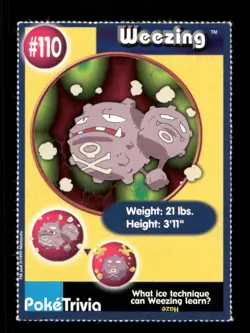 Pokemon 1999 Burger King Promo #110 Weezing - Image 1