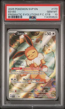 PSA 10 Eevee SVP 173 Pokemon Center Black Star Promo Prismatic Evolutions - Image 1