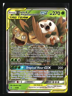 Pokemon ROWLET & ALOLAN EXEGGUTOR GX 1/236 Tag Team (Unified Minds) NM/Near Mint - Image 1