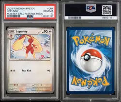 2025 POKEMON PRE EN-PRISMATIC EVOLUTIONS MASTER BALL REVERSE HOLO LOPUNNY PSA 10 - Image 2