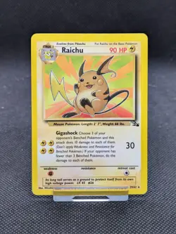 Raichu 29/62 3rd Print 1999-2000 Fossil Holo Rare Pokemon WOTC LP EXCELLENT - Image 1