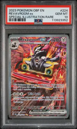 2023 POKEMON OBF EN-OBSIDIAN FLAMES #224 REVAVROOM EX PSA 10 - Image 1