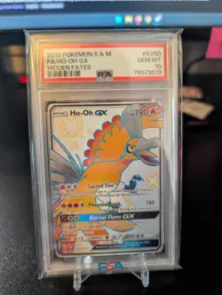 2019 POKEMON SUN & MOON HIDDEN FATES #SV50 FULL ART/HO-OH GX PSA 10 - Image 1