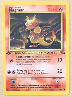 Magmar 1st Edition 39/62 Fossil Pokemon CCG LP to NM non-holo - Image 1