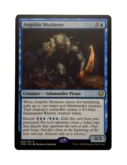 AMPHIN MUTINEER COMMANDER LEGENDS MTG BLUE CREATURE RARE NM - Image 1