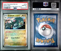 2025 POKEMON EN PRISMATIC EVOLUTIONS MASTER BALL REVERSE HOLO DRAKLOAK PSA 10 - Image 1